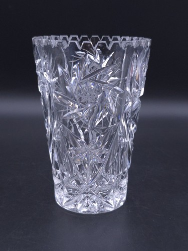 Bohemian crystal pinwheel vase - crystal,