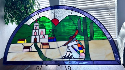 Vtg southwestern stained glass - southwestern,