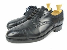 Gordon Scott by Loake Black Semi-Brogue Goodyear Welted Derby Shoes UK 6 F