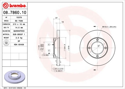 New brake disc for daihatsu - new,