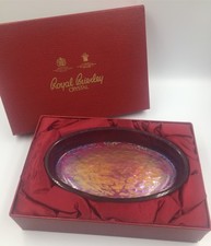Royal Brierley Crystal Red Studio • Iridescent Dish with Box • Rare