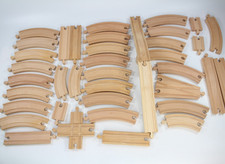 Wooden Train Tracks Set x40 Pieces – Mixed Job Lot Bundle (04)