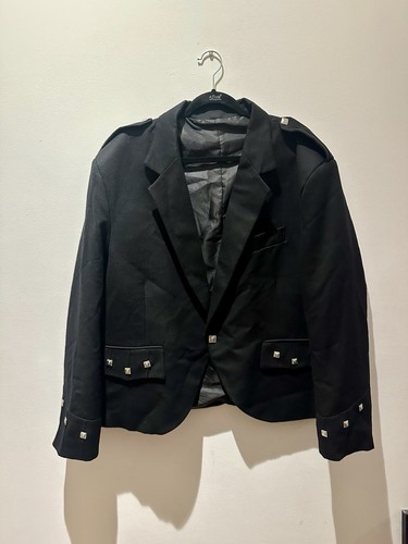 Black argyll kilt jacket - black, size