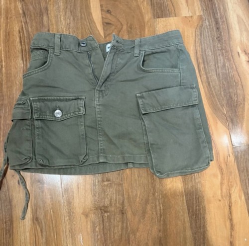 Khaki cargo skirt - khaki,