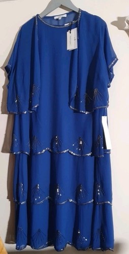 Nightingales blue hand beaded - blue,