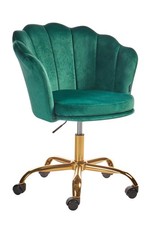 Adjustable Crushed Velvet Office Chair Swivel Ergonomic Tub Armchair Soft Chairs