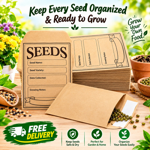 50pcs small kraft - small, seed