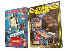 2 Star Wars Pinball Flyers 1992 :  1 German & 1 English  Data East Sales Flyers