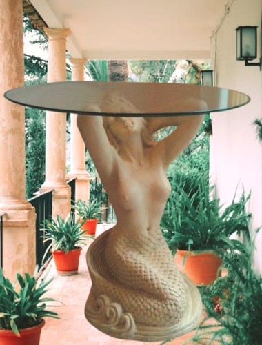 Mermaid glass coffee - glass, table