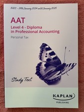 AAT L4 Kaplan Personal TAX PTAX StudyText & Workbook Like NEW!!!