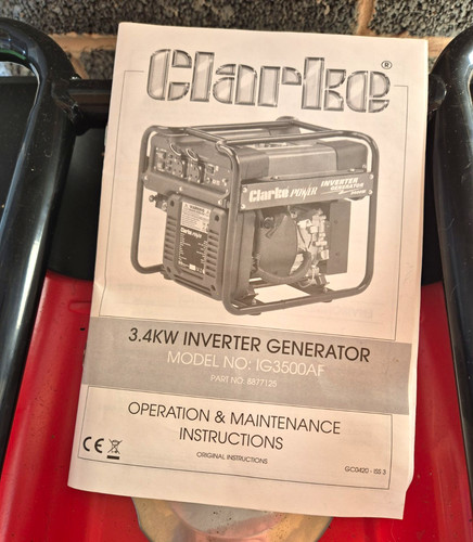 Clarke ig3500af 4kw - 3.4kw, portable