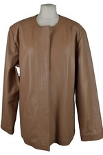 Beige Faux Leather Jacket