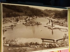 Hs8c Postcard unused old undated model boat pond Scarborough peasholme Park 