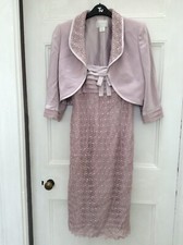 Coterie dusky pink lilac Mother of The Bride dress & bolero jacket size 12
