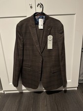 Next Brown Checked Slim Fit