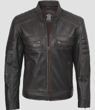 Mens Cafe Racer Leather Jacket