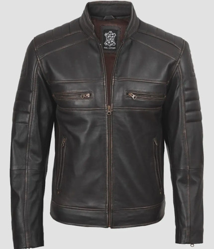 Mens cafe racer leather - leather, jacket