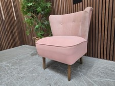 Sofa.com Betty Cocktail Chair In Pink Smart Cotton & Brushstroke RRP-£540