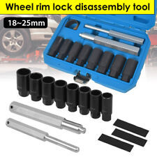 10PC Universal Locking Wheel Nut Removal Tool Alloy Wheel Remover Socket 18-25mm