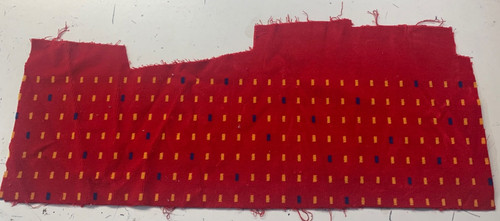 Rail seat fabric red train