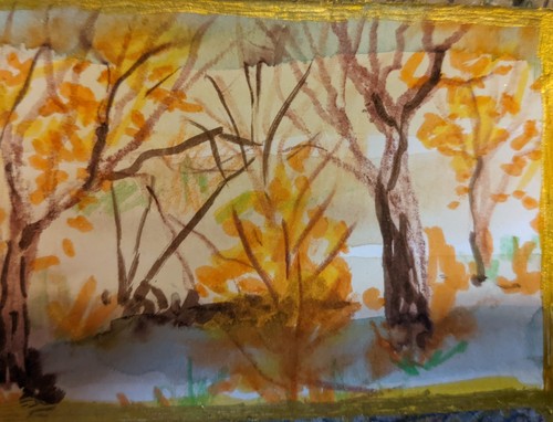 Aceo original watercolor paint - original,