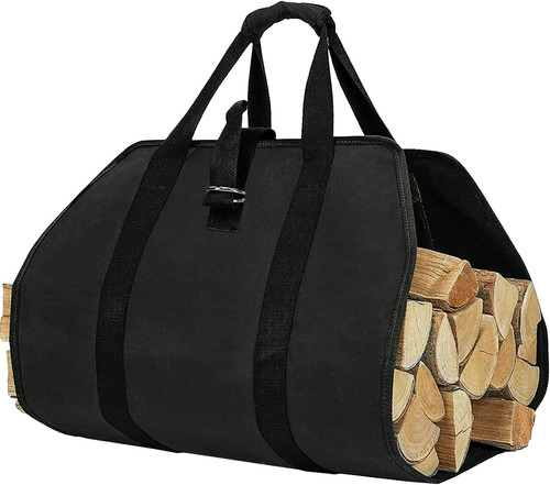 Firewood carrier bag log - firewood,