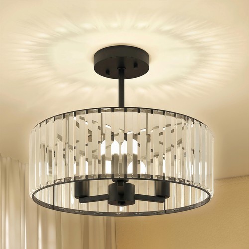 Homcom semi flush mount - mount, modern