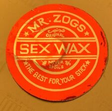 MR ZOGS SURFBOARD SURFER SEX WAX VINTAGE 1970's DECAL STICKER 3" NOS -Red Mylar