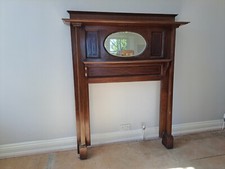 Vintage Mahogany Fire Surround with mirror