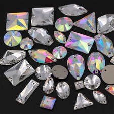 Sew glass crystal - glass, ab