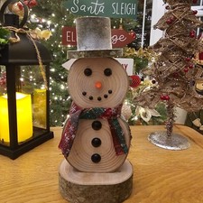 Handmade Wooden Snowman