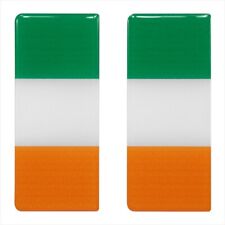 2x 98x42mm Ireland Irish Full Flag Number Plate Gel Domed Stickers Decal Badge