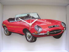 RED E TYPE JAG WALL CLOCK. NEW
