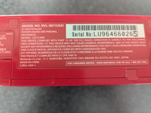 Nintendo wii red console - wii,