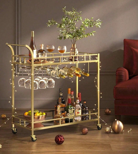 Gold drinks trolley tier - gold,