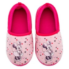 Disney Minnie Mouse Slippers – Kids Size 7–8 Girls Indoor Shoes