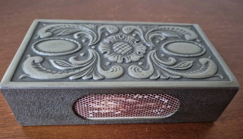Antique pewter matchbox cover - pewter,