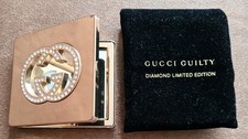 Gucci Gold Diamond Limited Edition Compact Mirror in soft velvet case Authentic