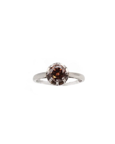 Fancy cognac diamond solitaire