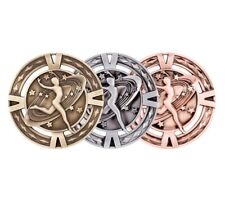 60mm Moulded Dance Medals & Ribbons Gold Silver & Bronze + Optional Engraving