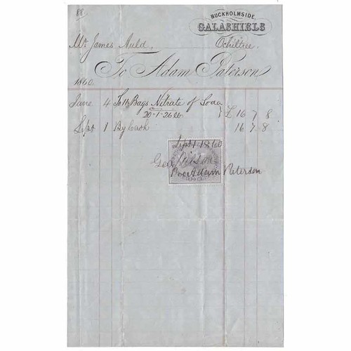 1860 billhead adam paterson - adam,