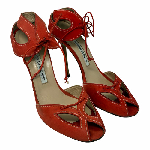 Manolo blahnik orange suede - blahnik,