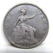 1902 One Penny Coin LOW TIDE