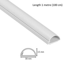 D-Line PVC Electrical Cable Trunking | 1 Metre: 30mm x 15mm (White)