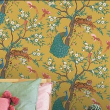 Mustard Tropical Wallpaper