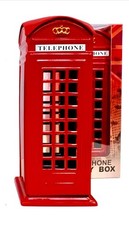 Strong Telephone Booth Souvenir Piggy Bank Money Box Metal London UK Red Colour