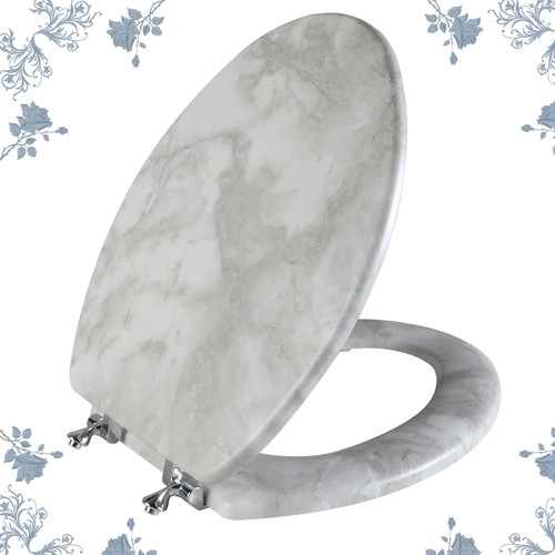 Elongated marble toilet seat - elongated,
