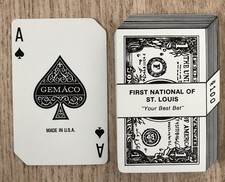 Pack of Gemaco playing cards - One Dollar bills - First National of St Louis