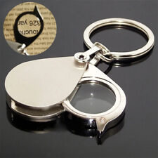 Portable 10X Folding Key Ring Mini Magnifier Key Chain Magnifying Glass Loupe