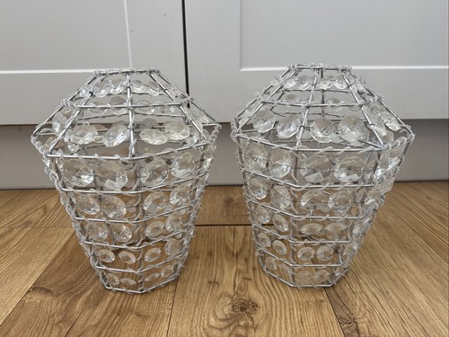 Pair crystal faceted - crystal, jewel